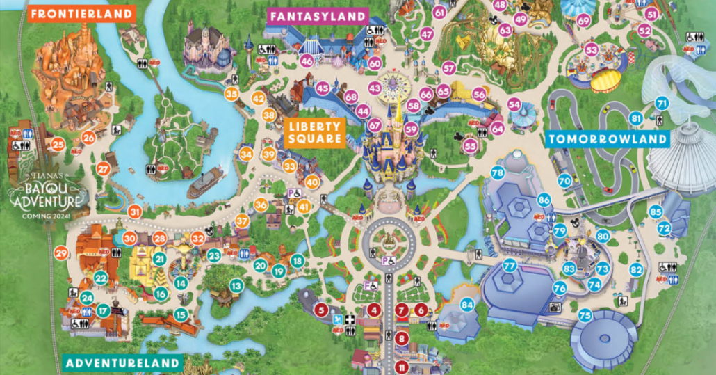 Magic Kingdom Printable Map 2024