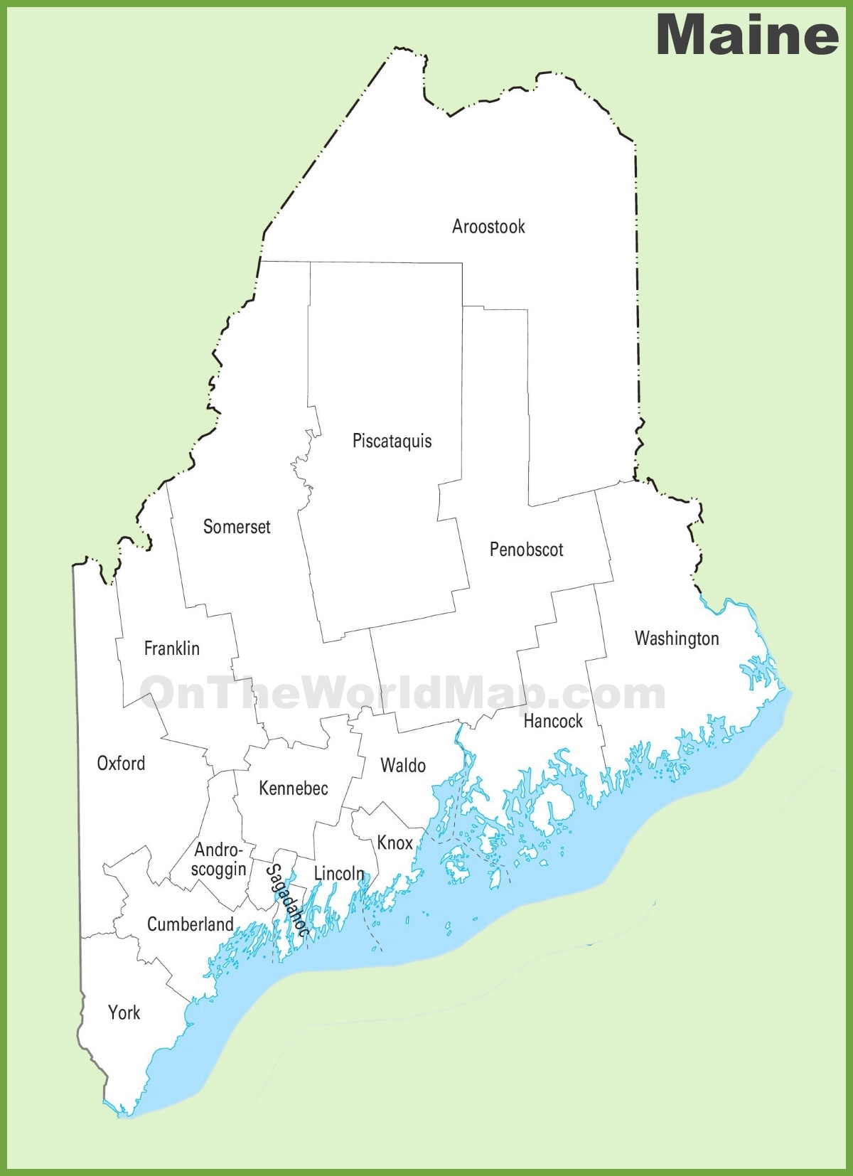 Maine County Map Printable