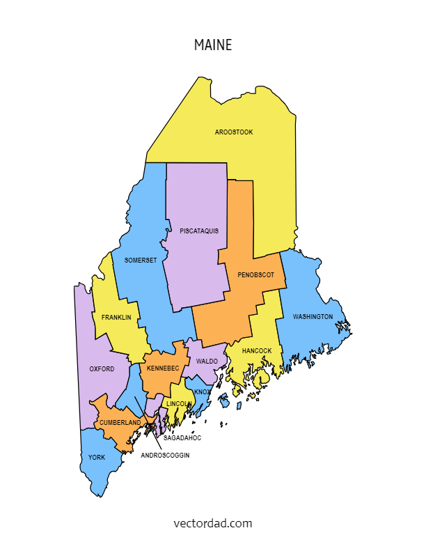 Maine County Map Printable