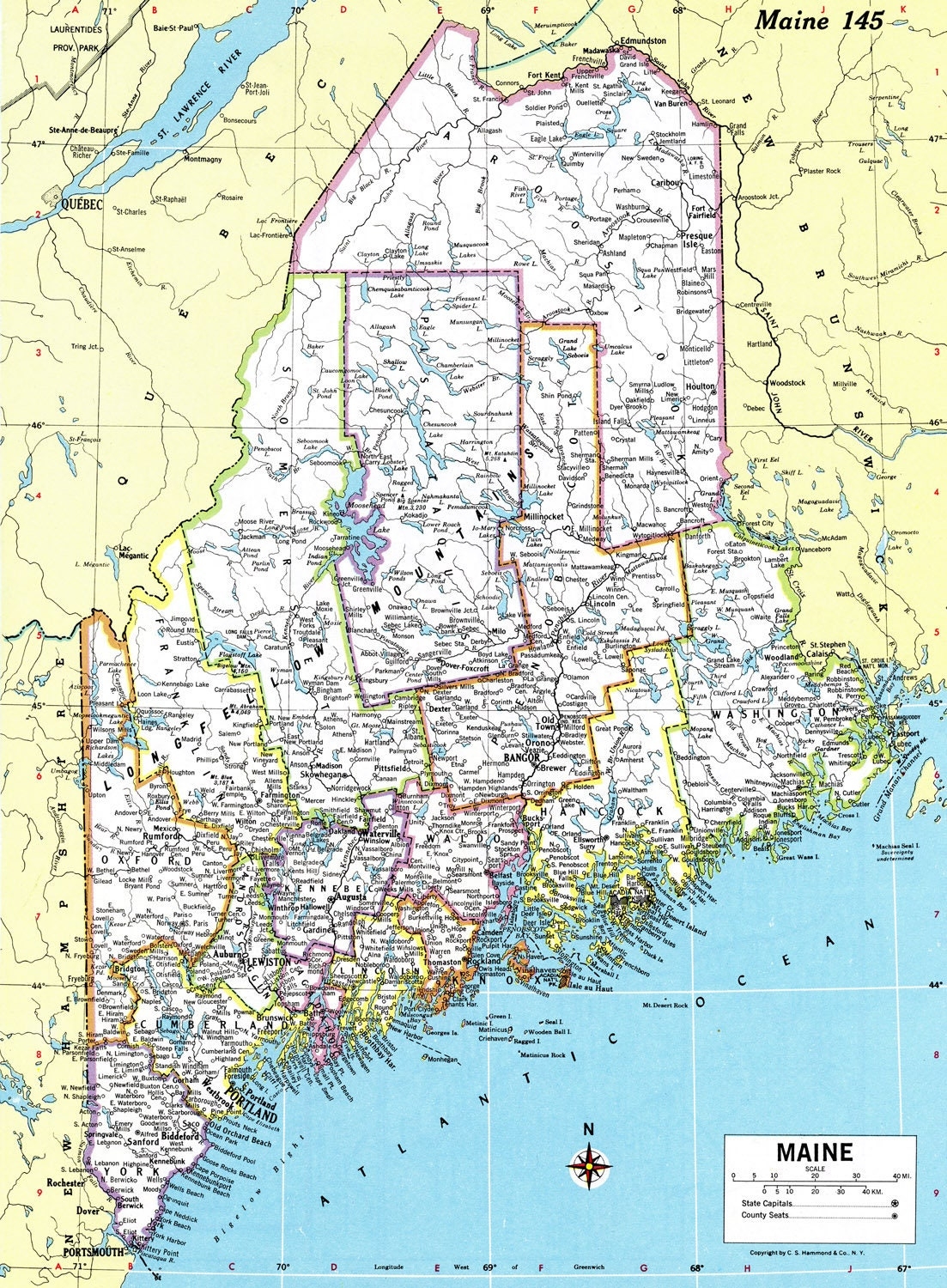 Maine State Map Printable