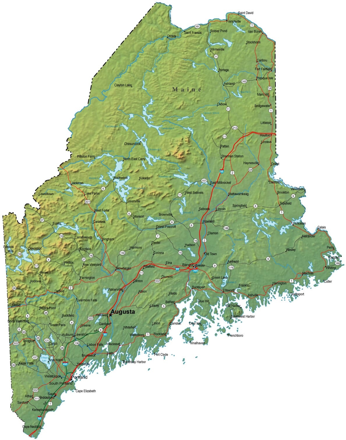 Maine State Map Printable