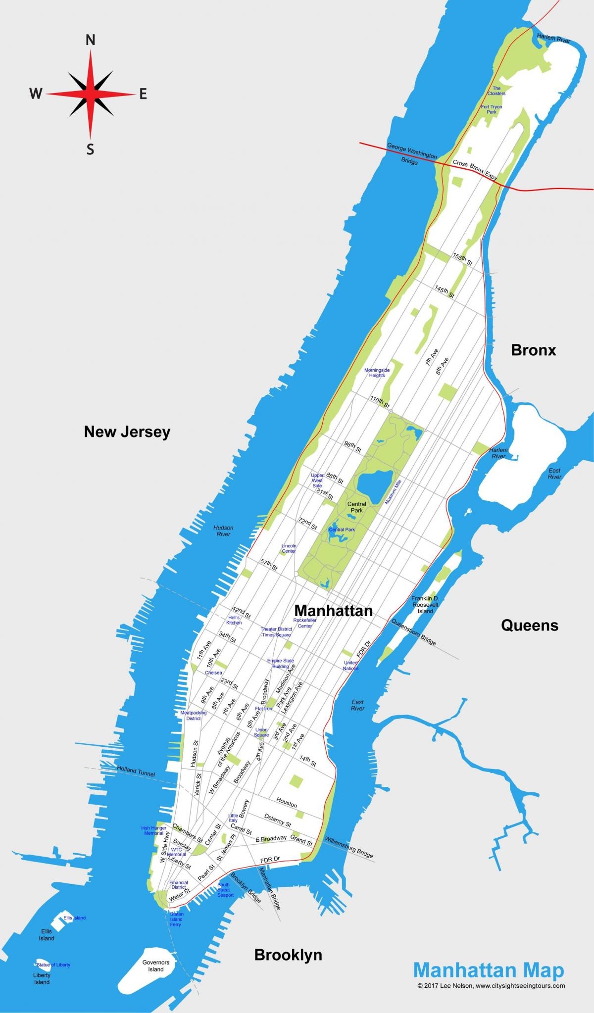 Manhattan City Map Manhattan City Map Printable New York USA 