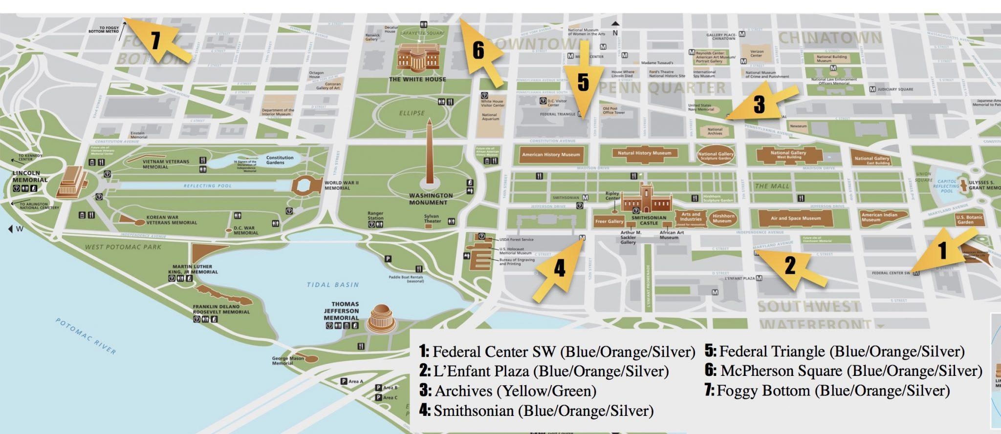 Map National Mall Washington Dc Printable Printable Free Templates