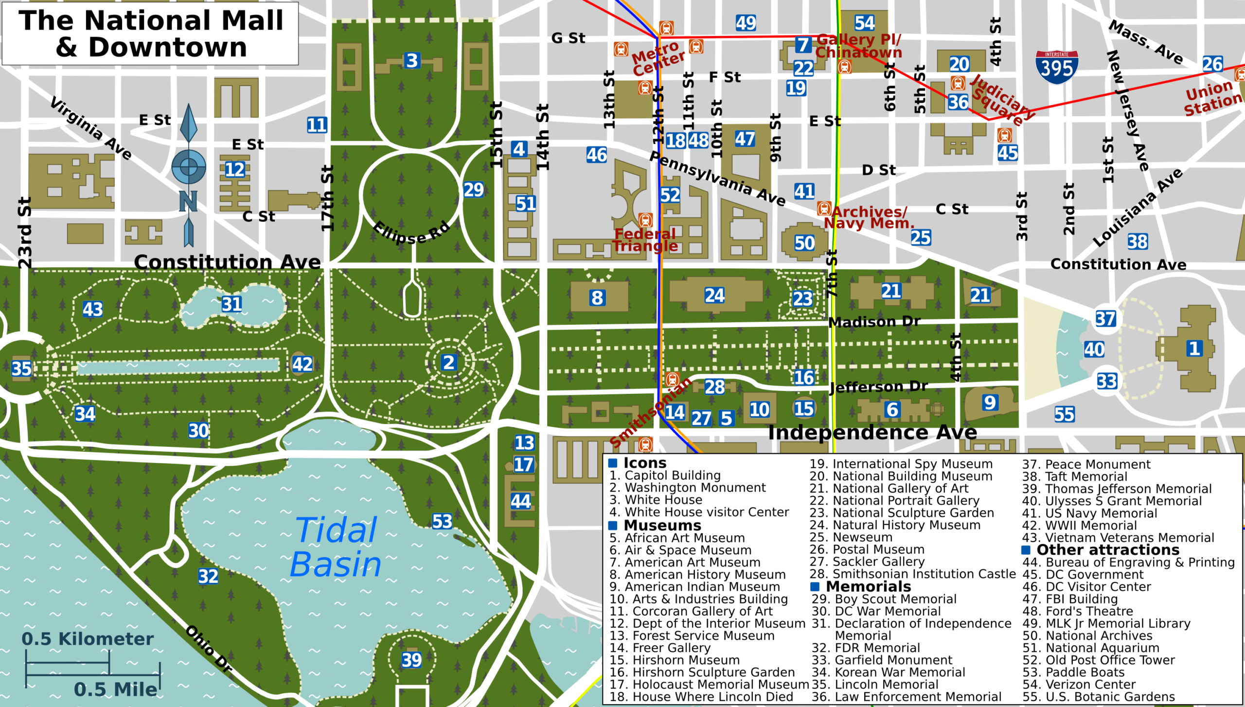 Map National Mall Washington Dc Printable Printable Templates