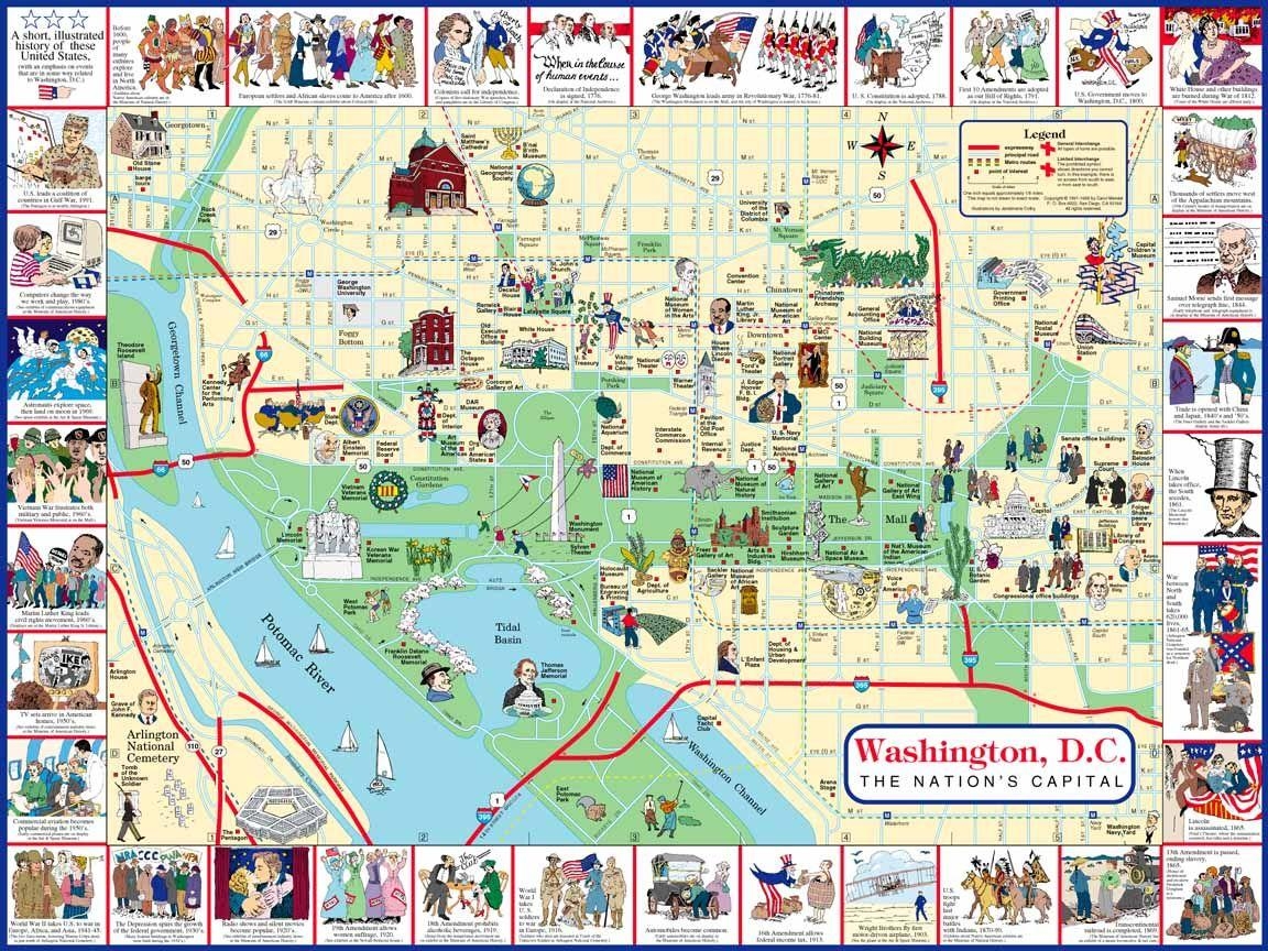 Map Of Attractions In Washington Dc