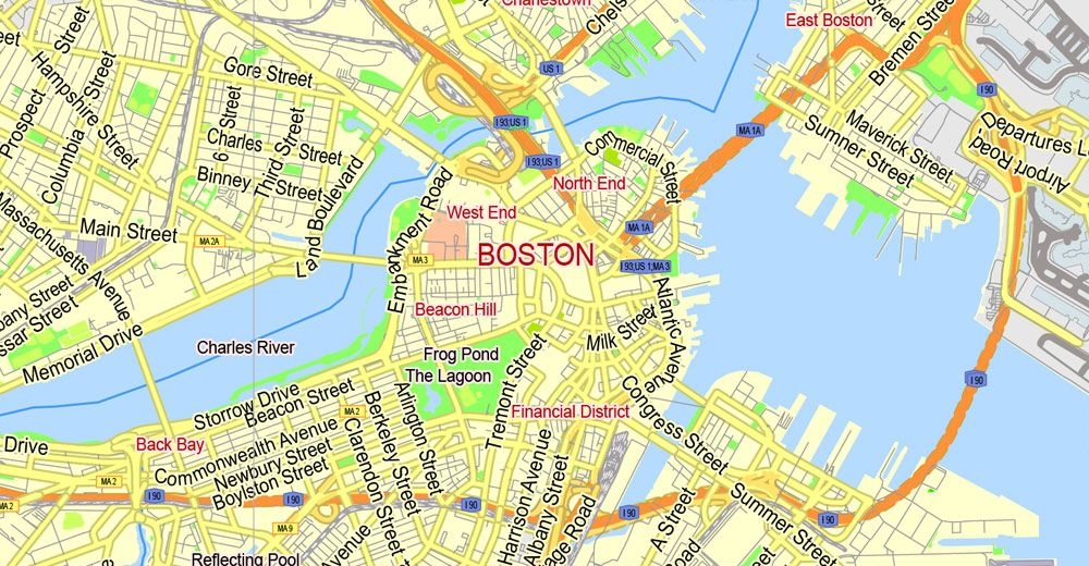 Map Of Boston Printable