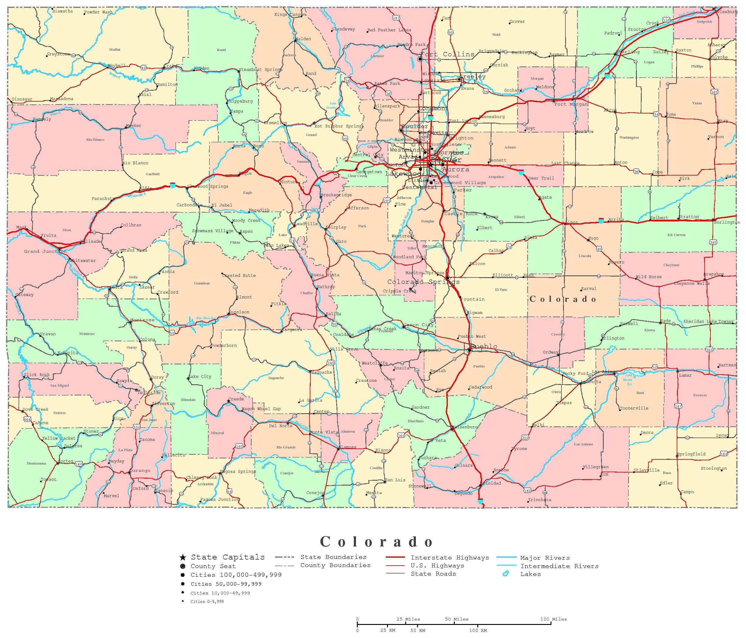 Map Of Colorado Printable