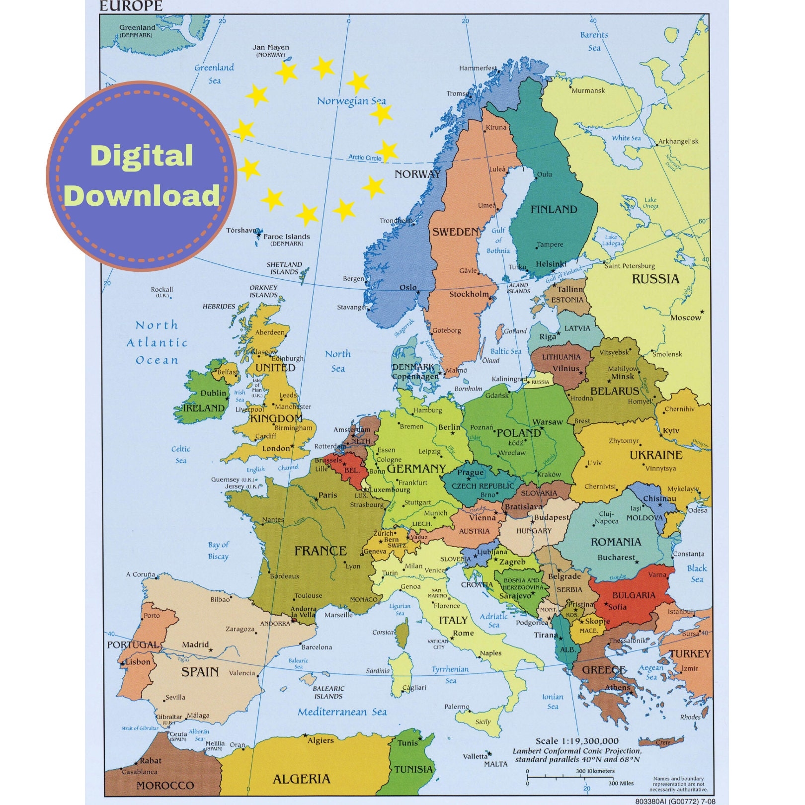 Map Of Europe Printable