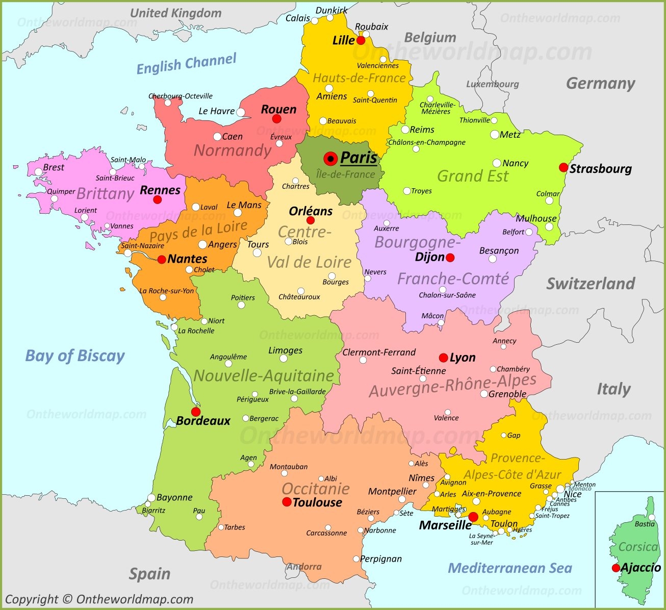 Map Of France Printable