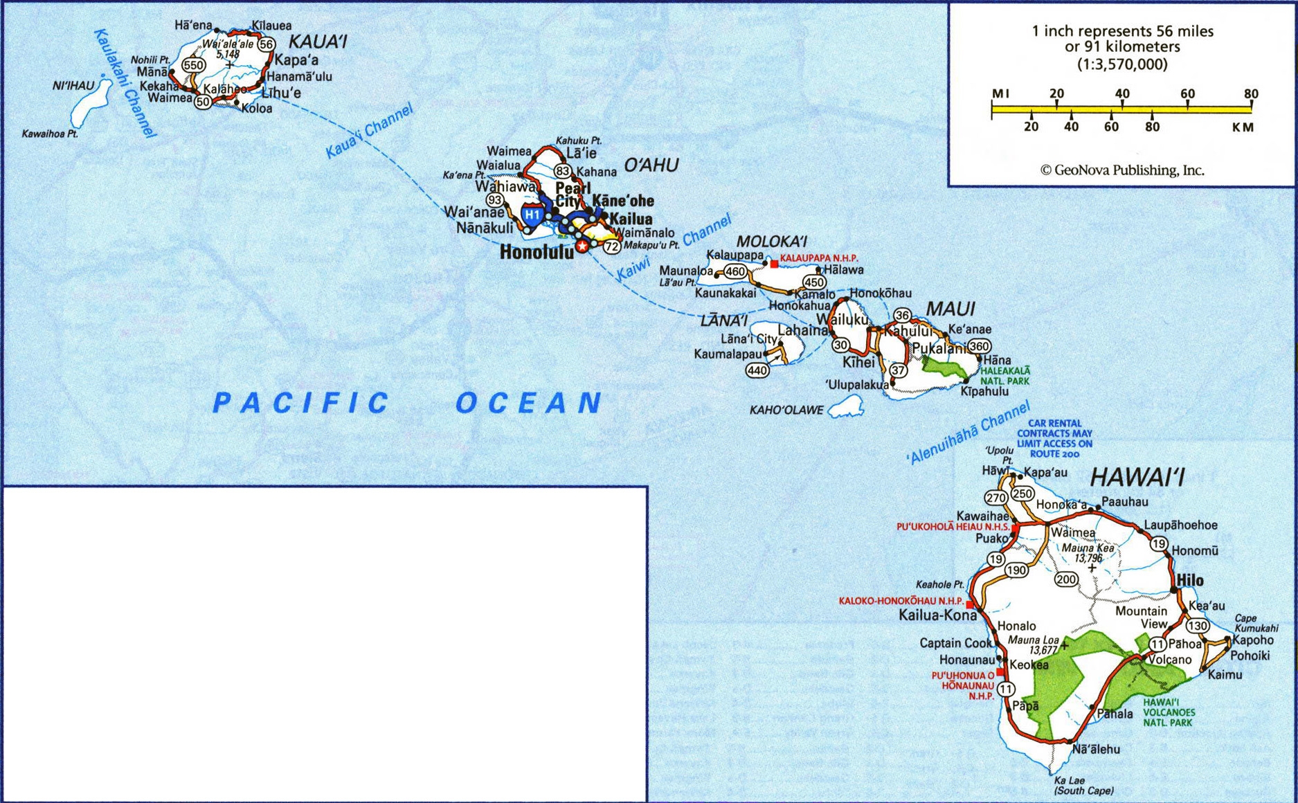 Map Of Hawaiian Islands Printable