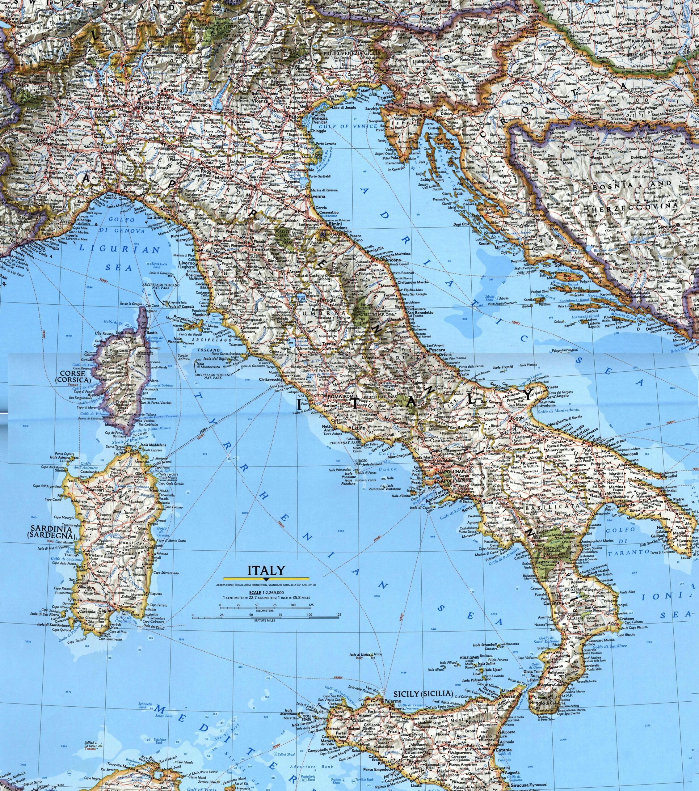 Map Of Italy Printable Free