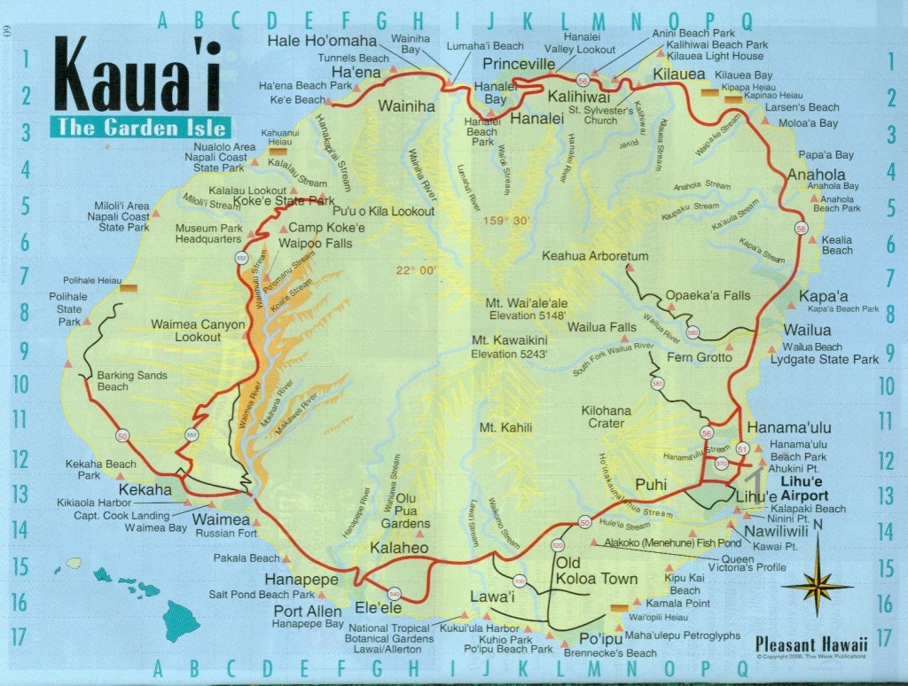 Map Of Kauai Printable