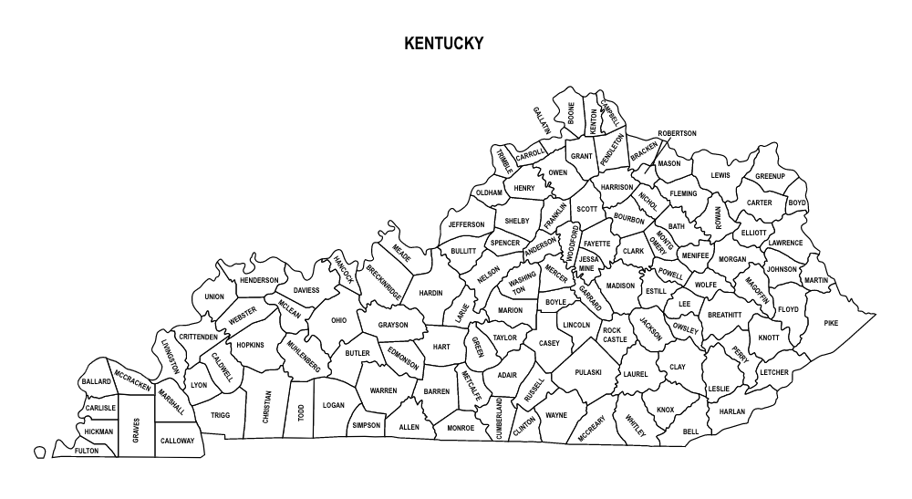 Map Of Kentucky Counties Printable