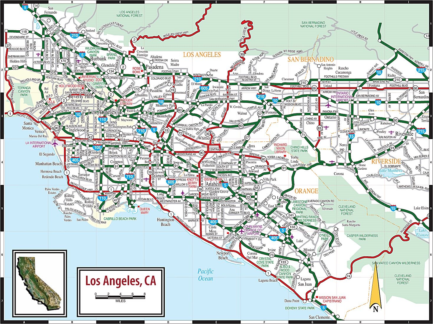 Map Of Los Angeles Printable