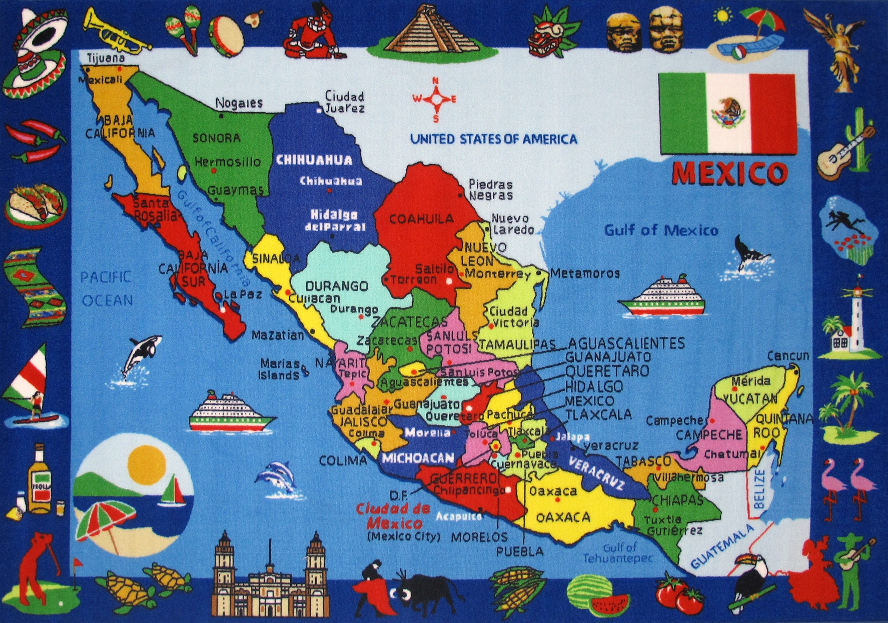 Map Of Mexico Printable Free