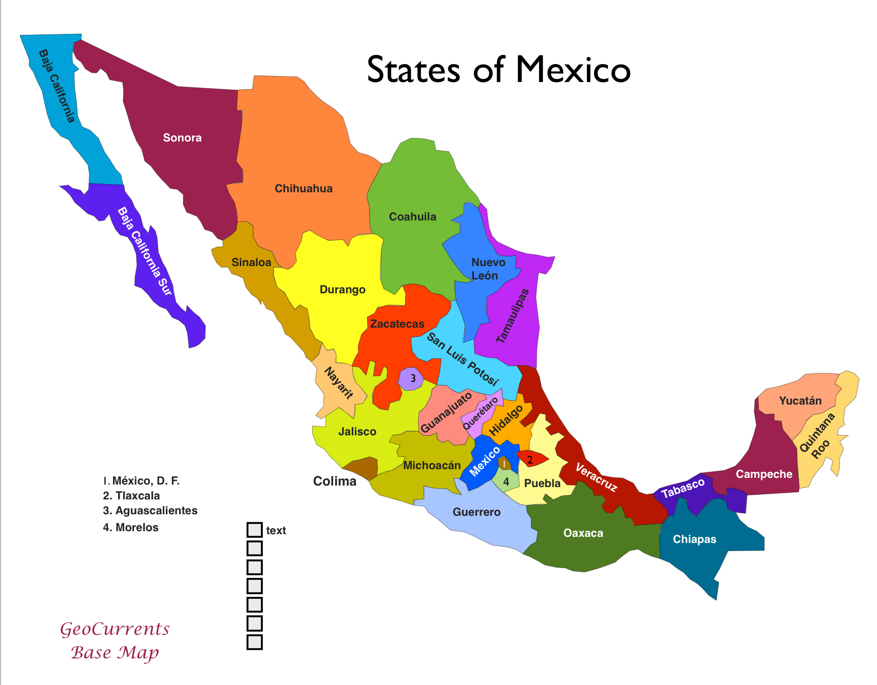 Map Of Mexico Printable Free