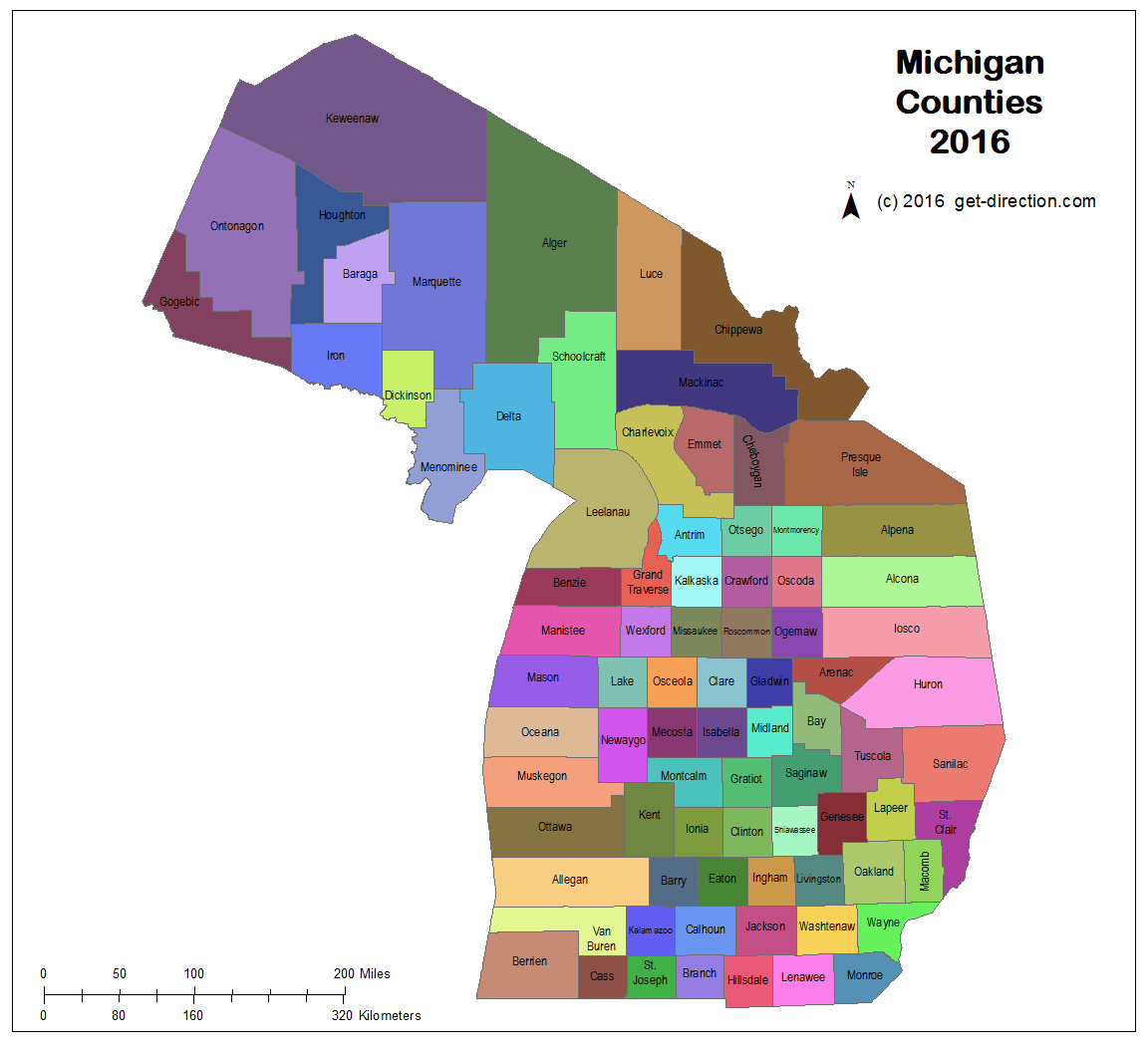 Map Of Michigan Counties Printable