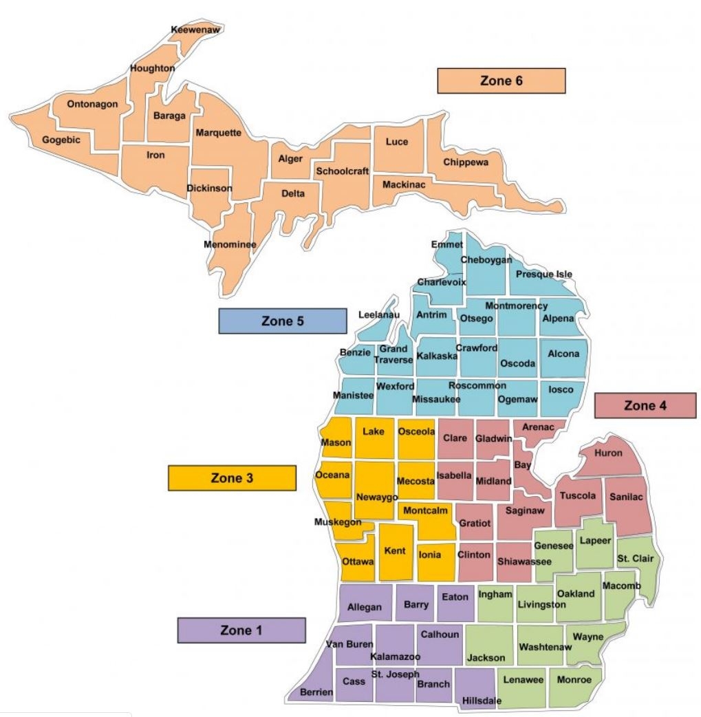 Map Of Michigan Counties Printable