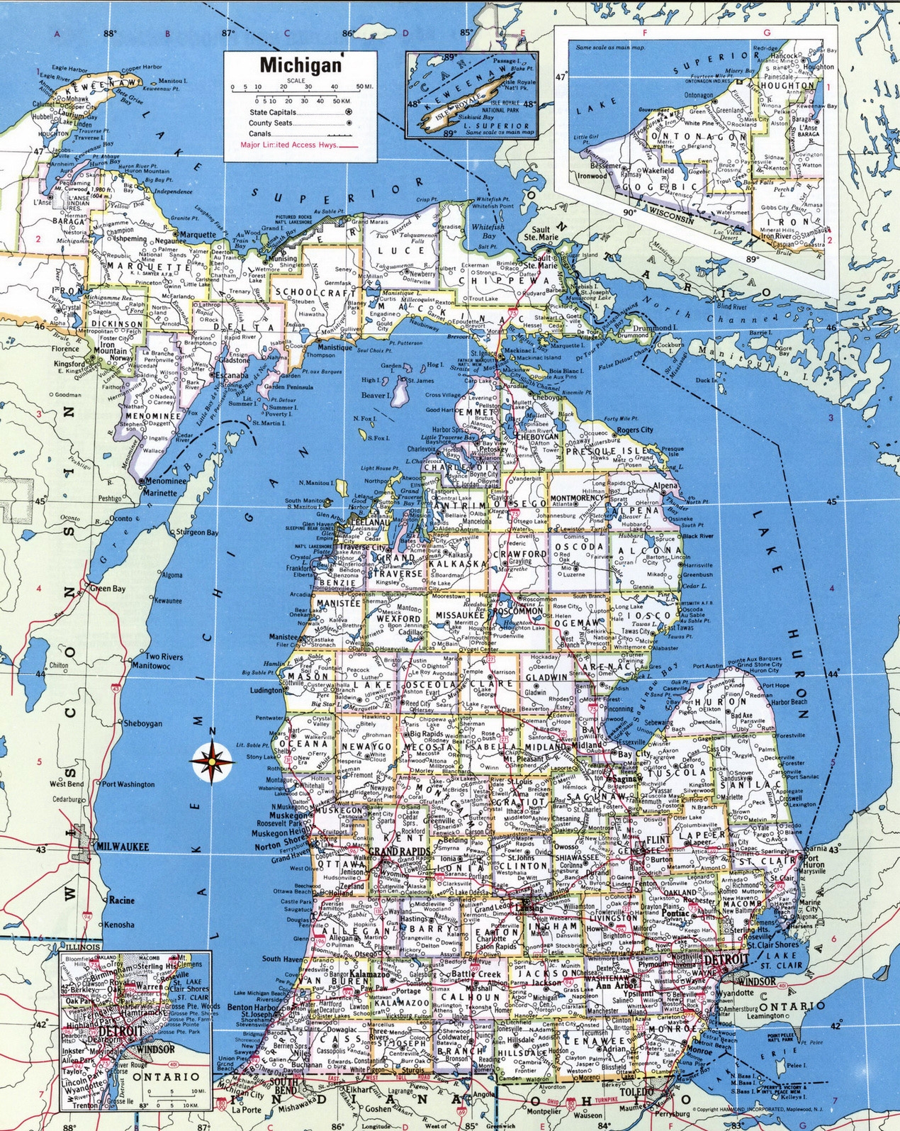 Map Of Michigan Printable