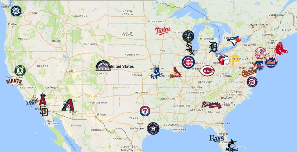 Map Of Mlb Stadiums In USA Printable US Maps