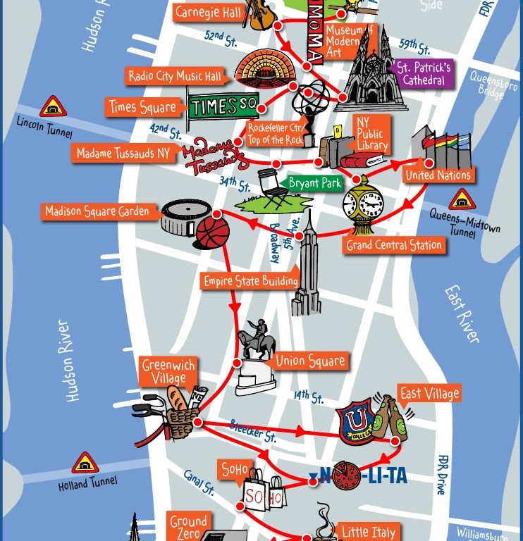 Map Of New York City Attractions Printable