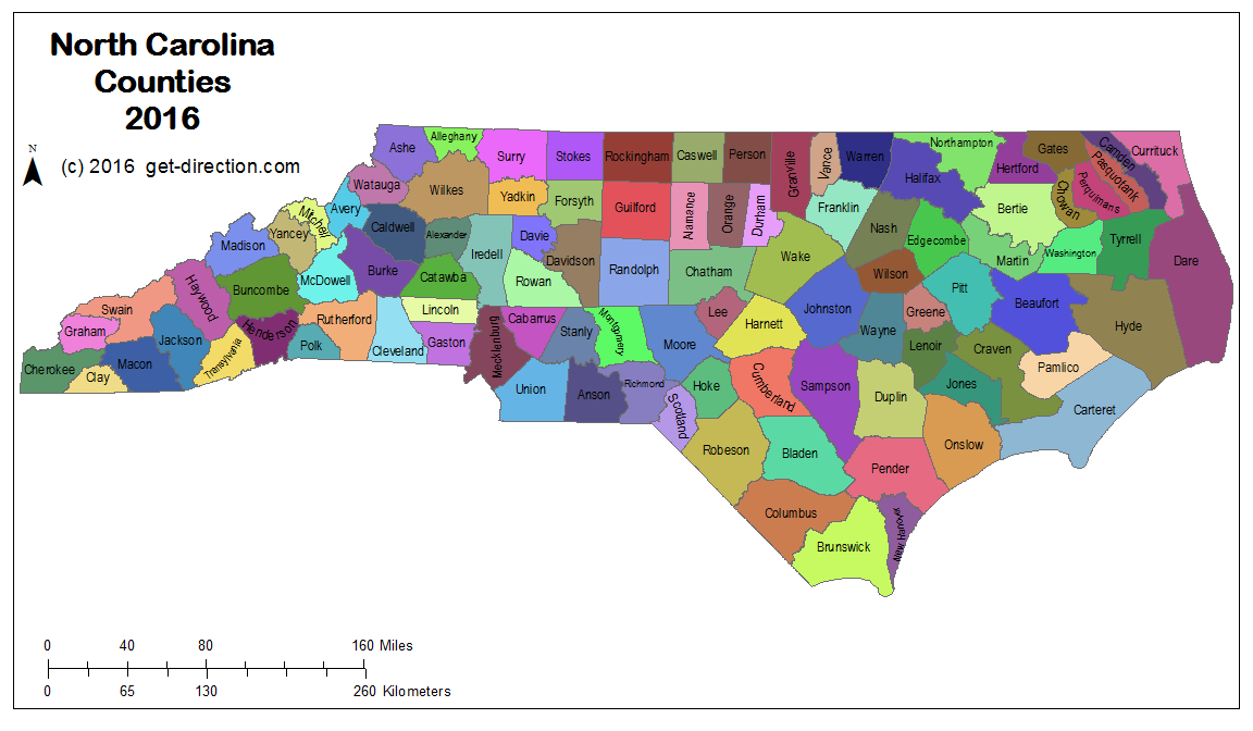 Map Of North Carolina Counties Printable