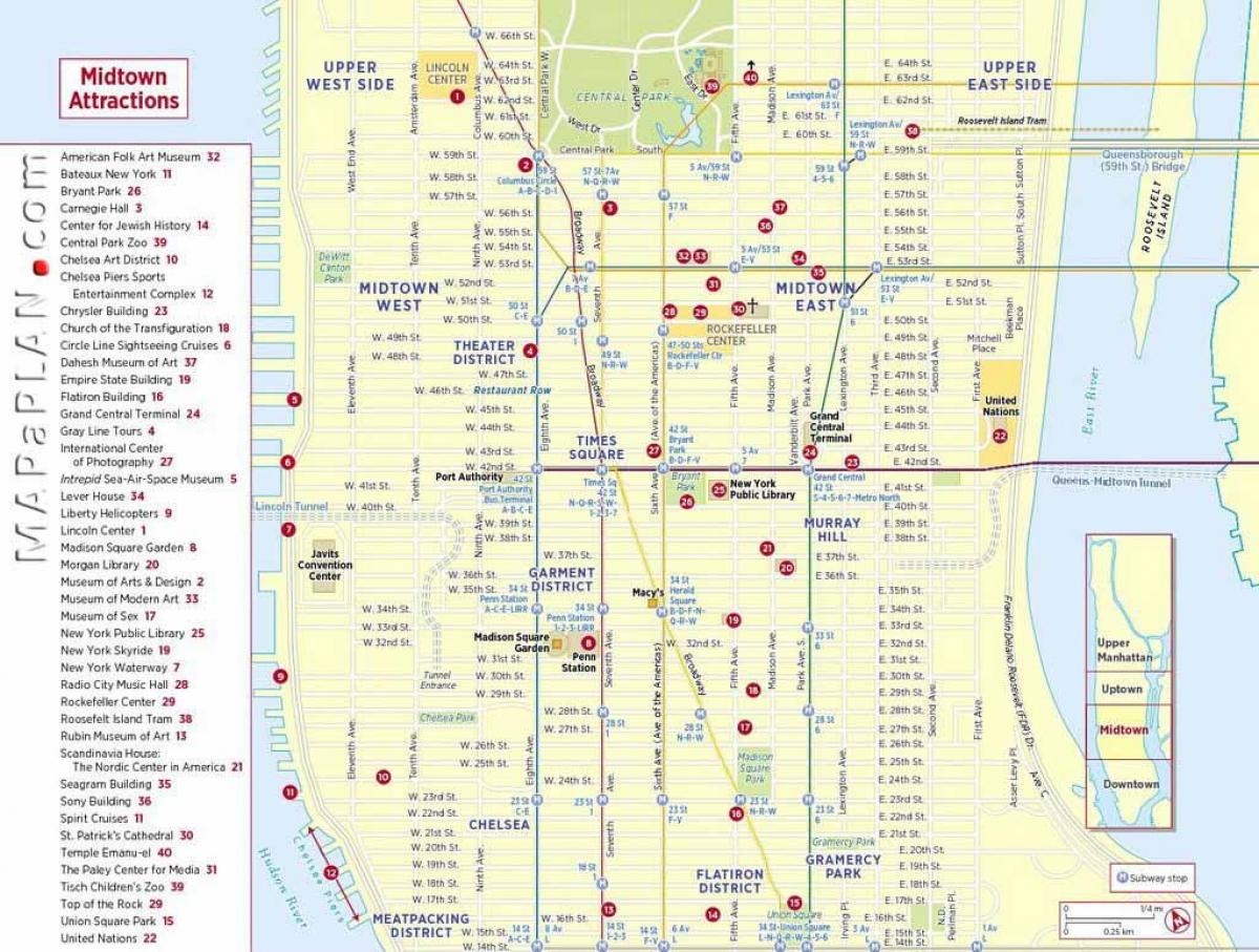Map Of NYC Attractions Printable Printable Map Of New York City