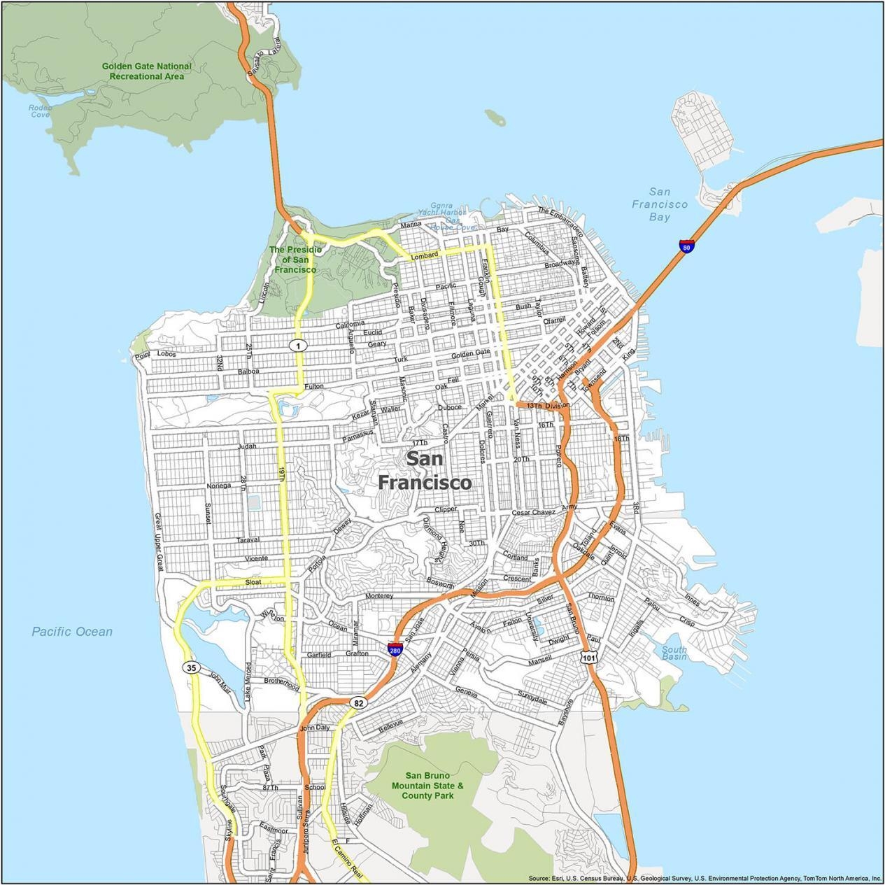 Map Of San Francisco Printable Fanny Printable