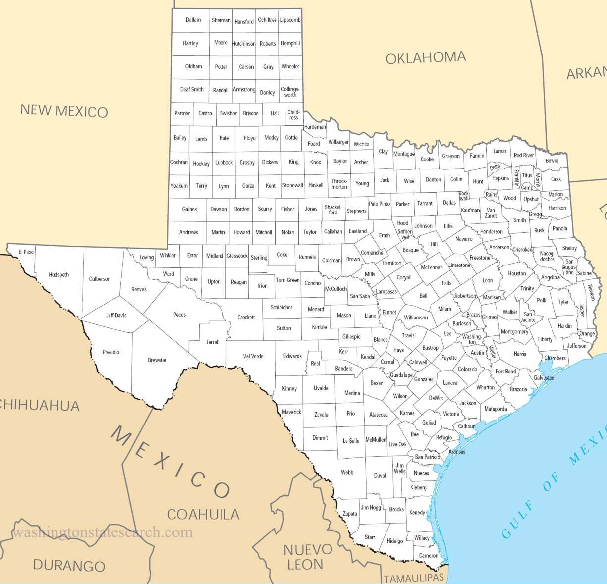 Map Of Texas Counties Printable Printable New Year Banners