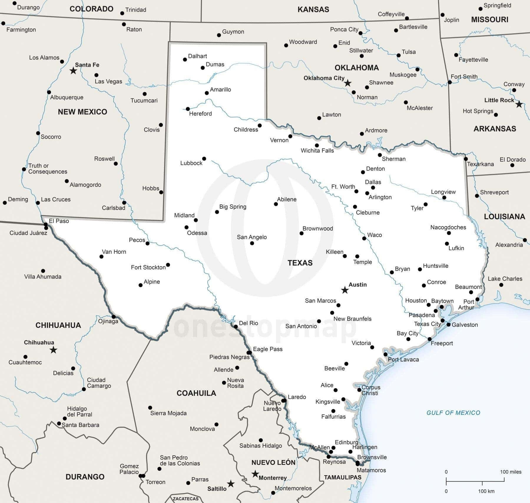 Map Of Texas Printable Map Of Texas Printable