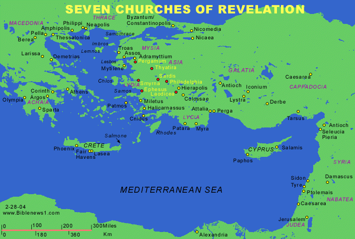 Map Of The Seven Churches In Revelation