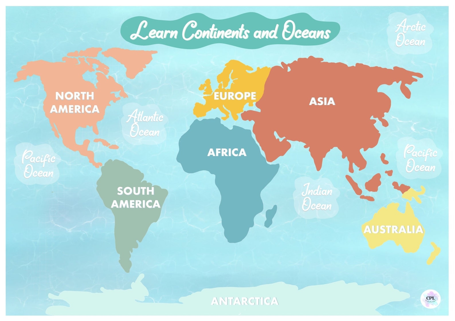 Map Of The Seven Continents Printable