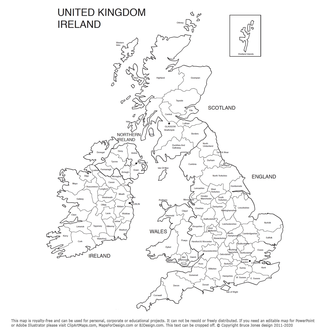 Map Of The Uk Printable