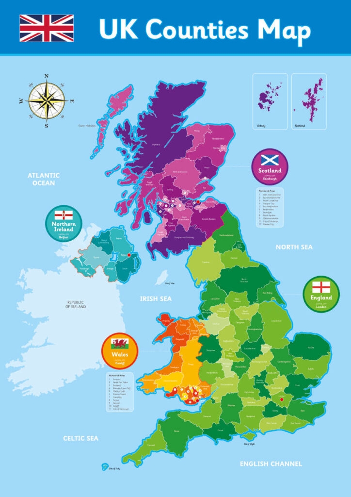 Map Of Uk Counties Printable