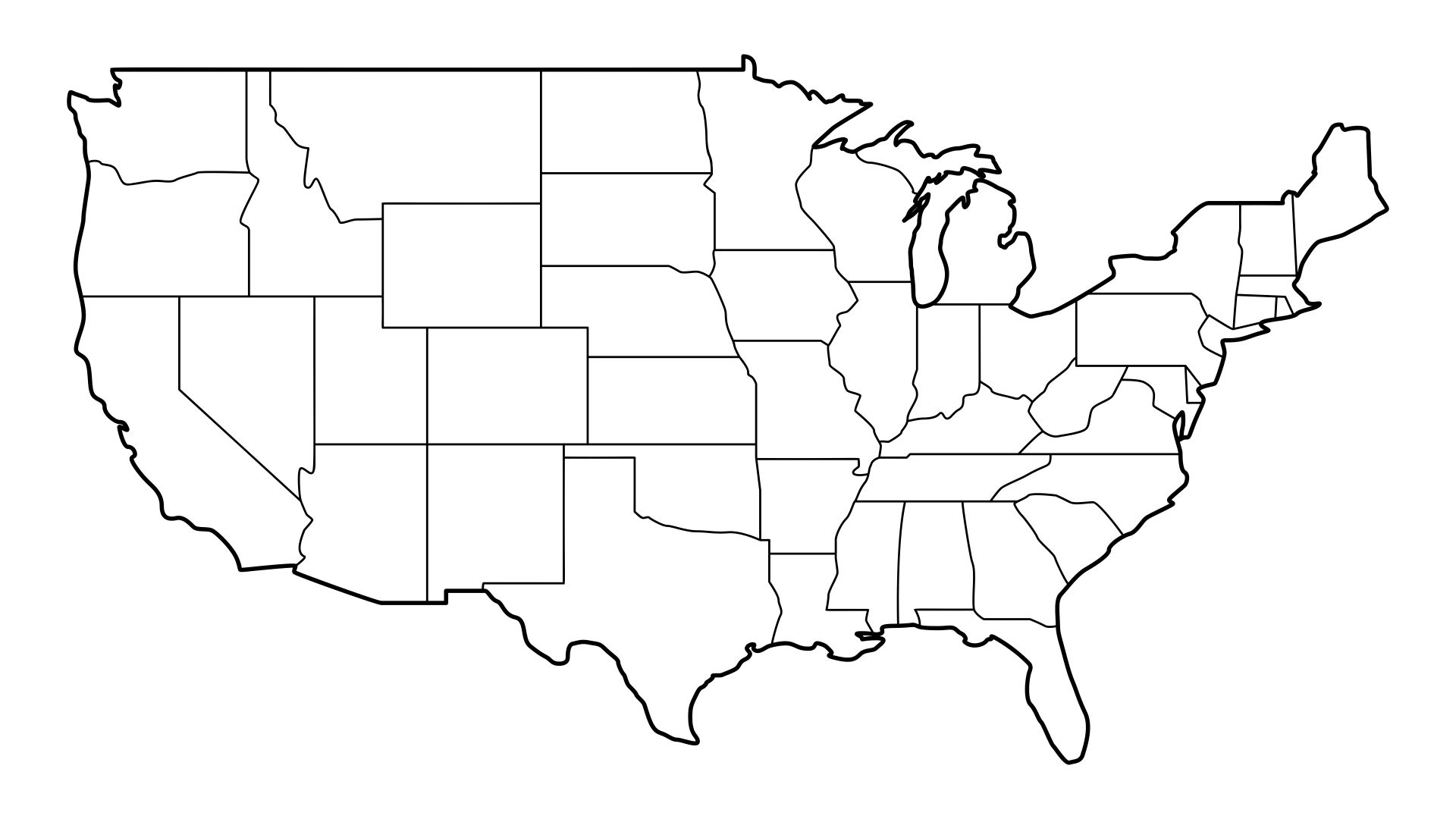 Map Of United States Blank Printable