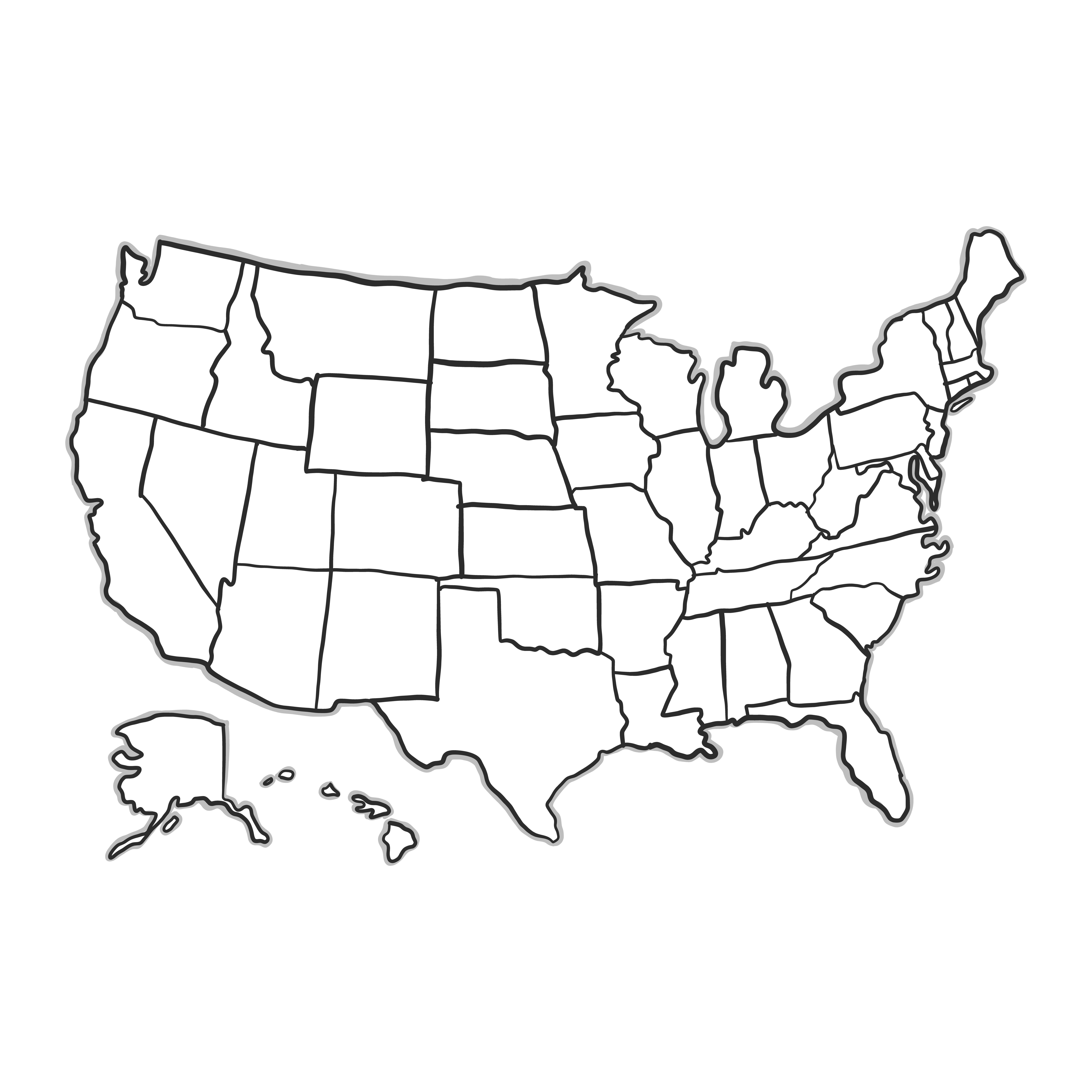 Map Of United States Outline Printable