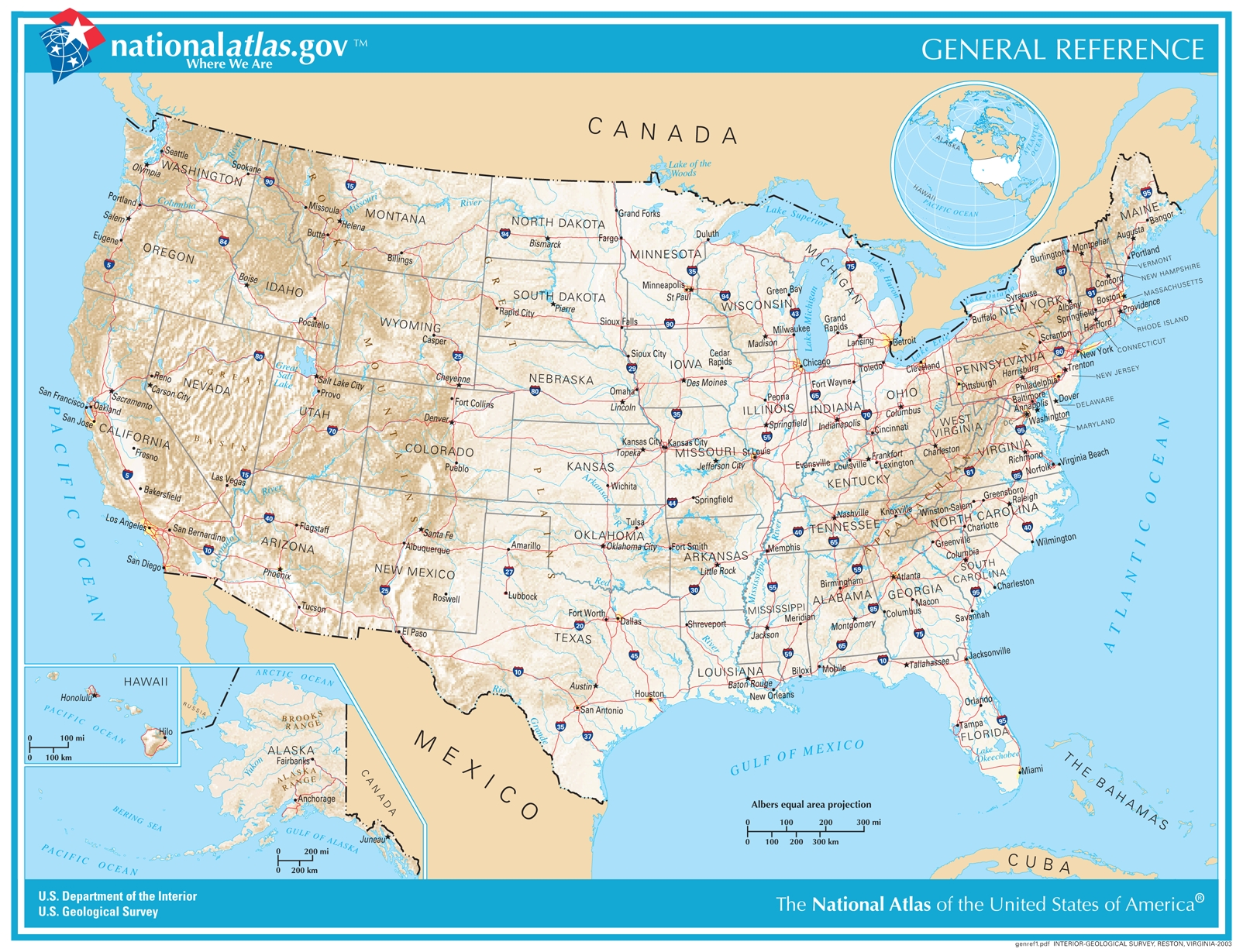 Map Of USA States Printable