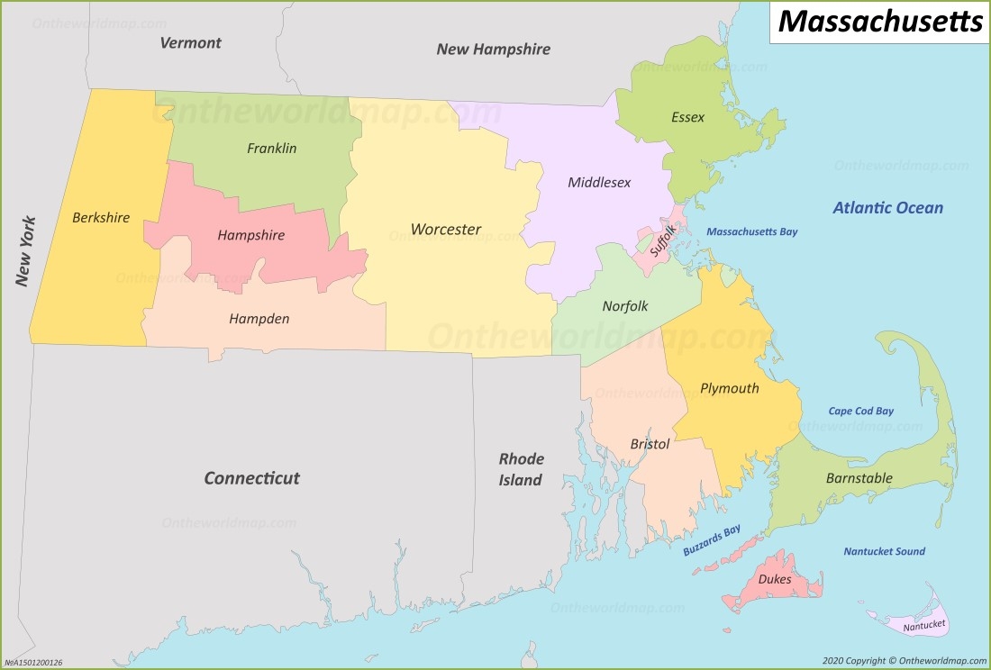 Massachusetts County Map Printable Free Worksheets Printable