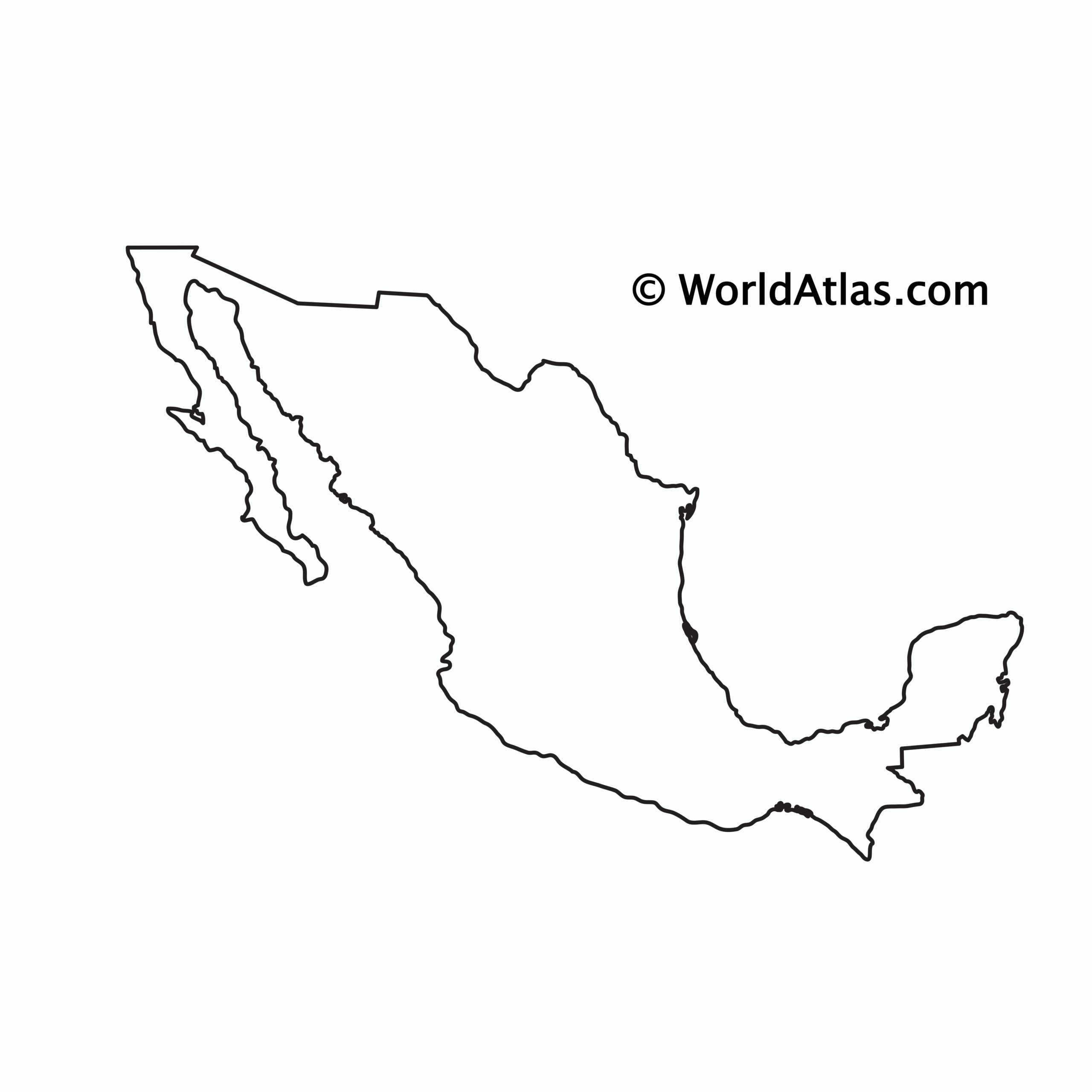 Mexico Outline Map Printable