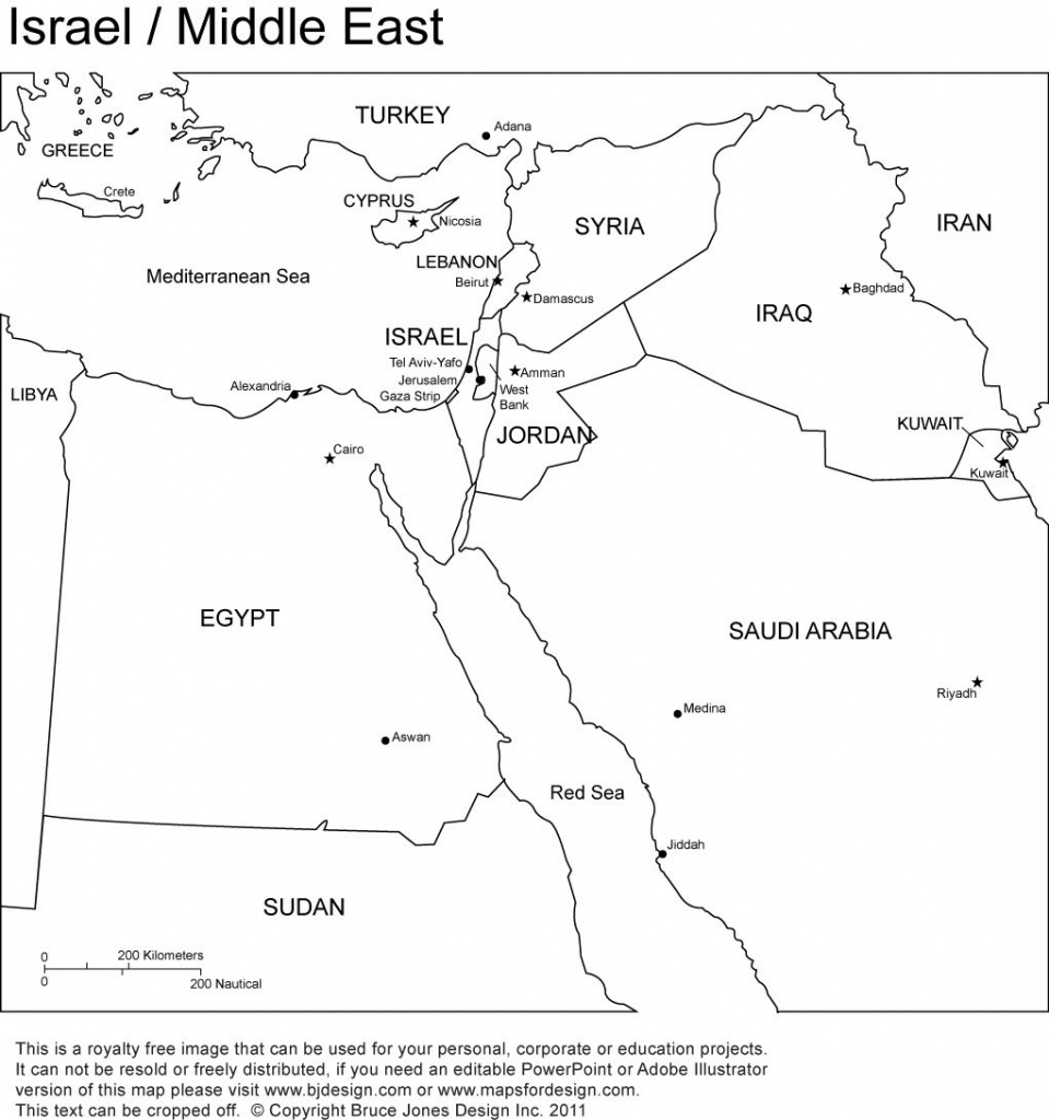 Middle East Blank Map Printable