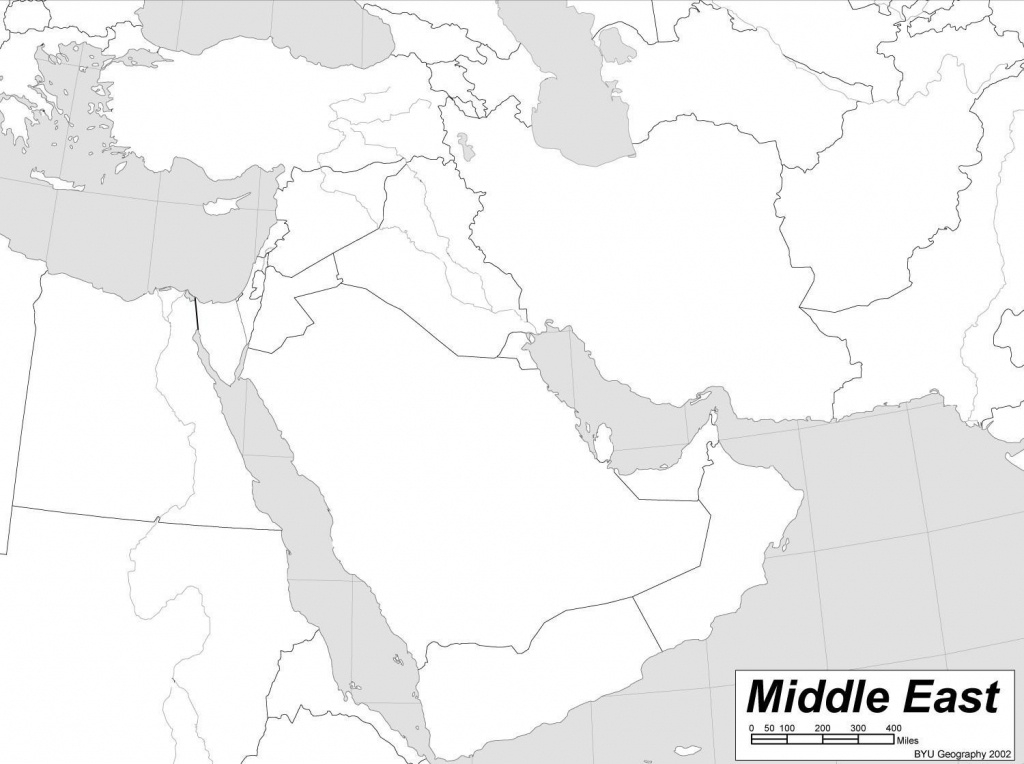 Middle East Blank Map Printable