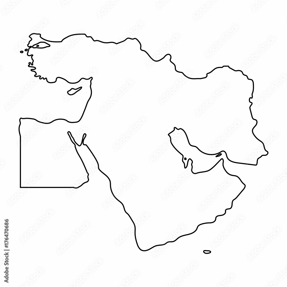 Middle East Outline Map Printable