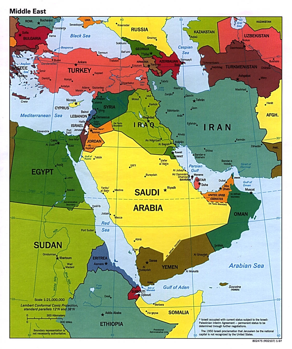 Middle East Printable Map