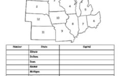 Midwest States And Capitals Map Quiz Printable Map Printable Worksheets