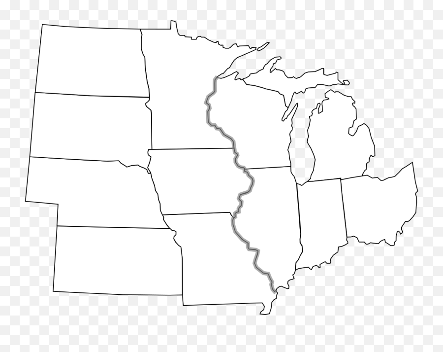 Midwest States Blank Map Printable