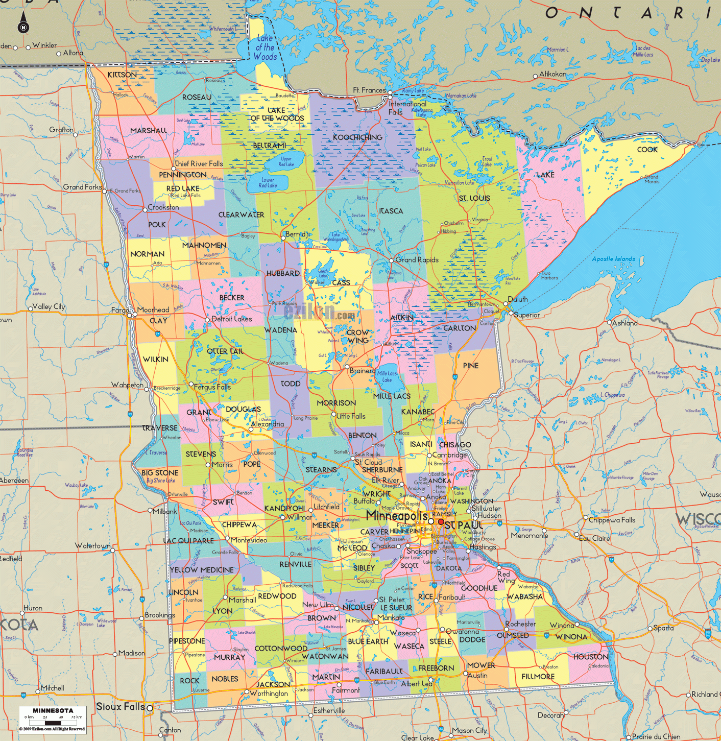 Minnesota Map Printable