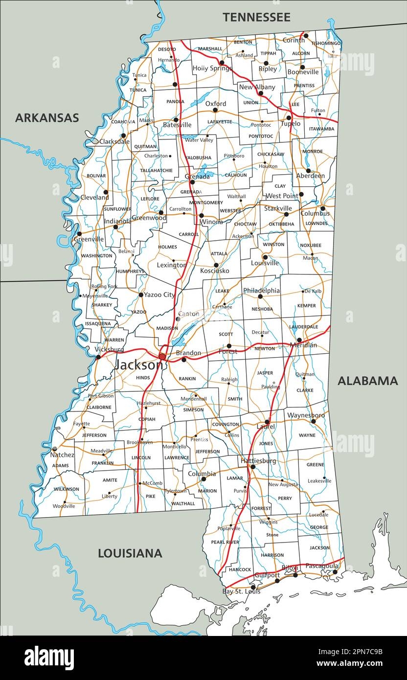 Mississippi Road Map Printable