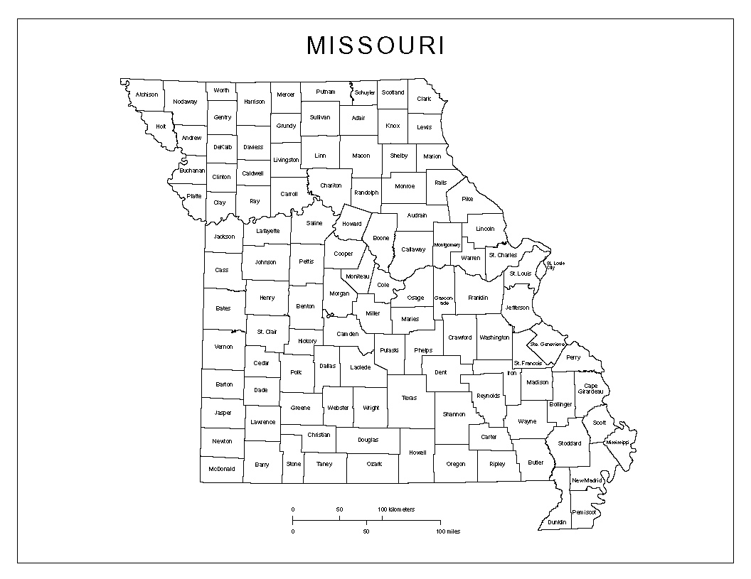 Missouri County Map Printable Missouri County Map Printable