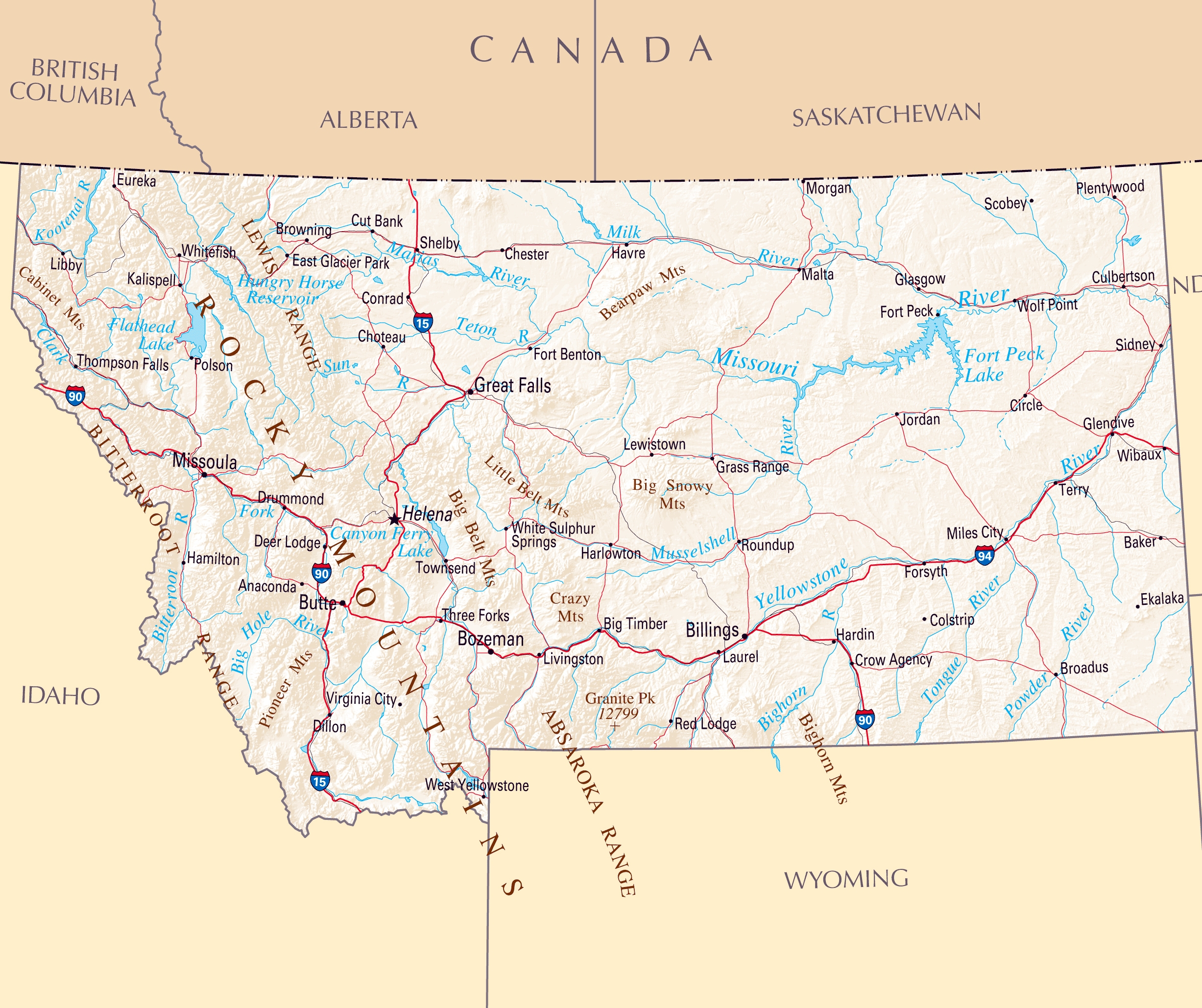Montana Map Printable