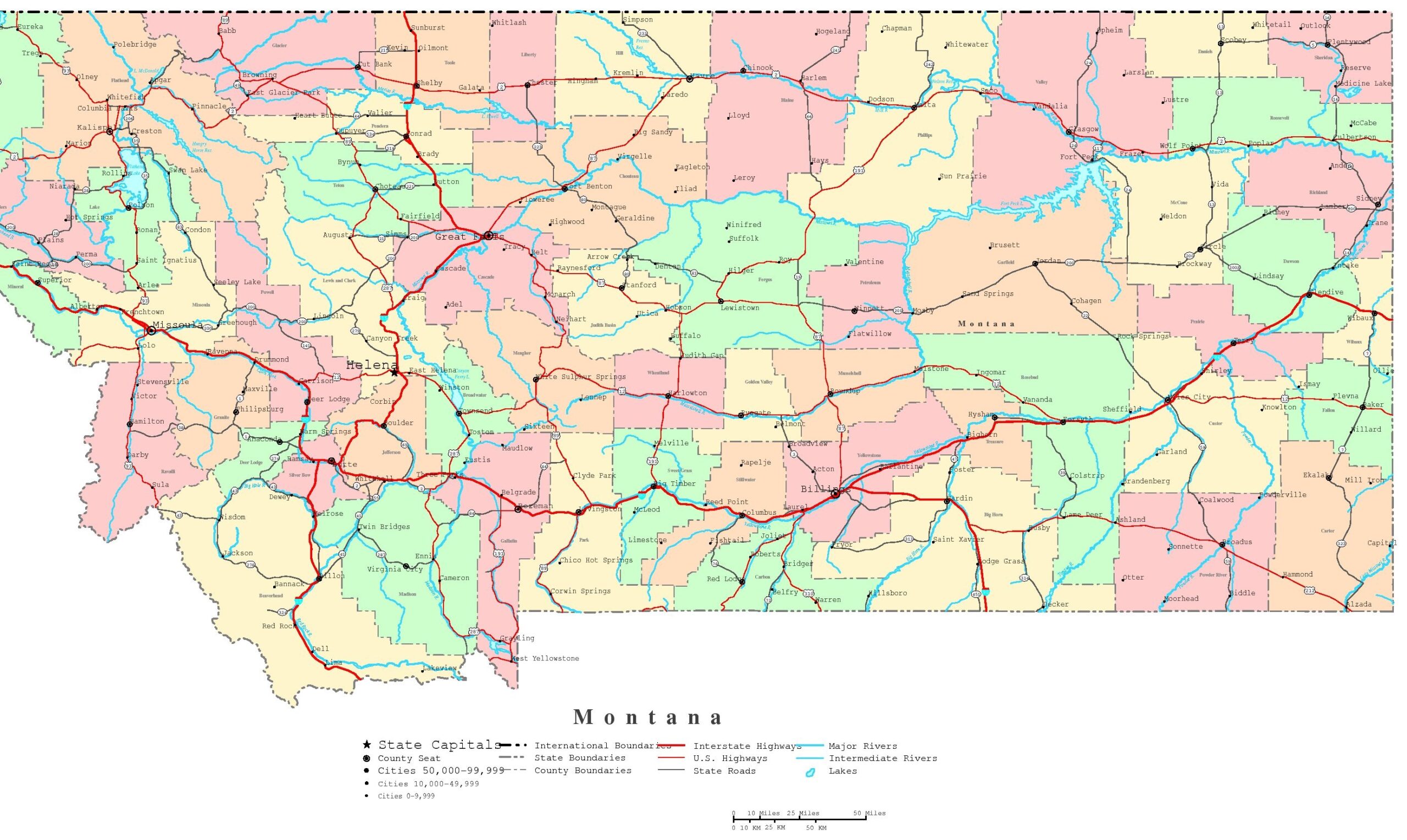 Montana Map Printable